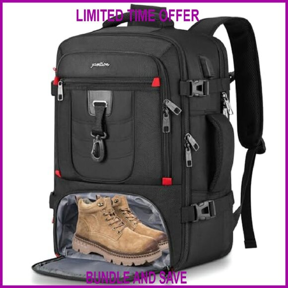 Travel Laptop Backpack Airline Approved USB Charging Weekender Bag - Picture 2 of 8